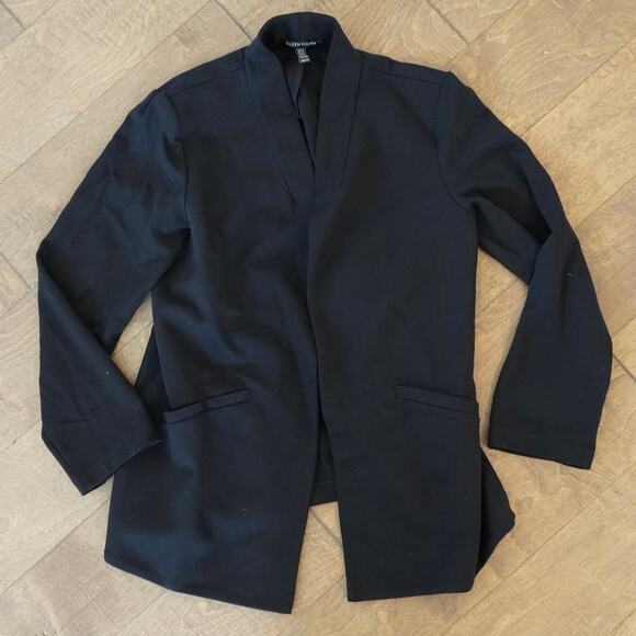 Eileen Fisher Lightweight Open Front Long Sleeve Blazer Black Womens Size XS - Picture 1 of 5